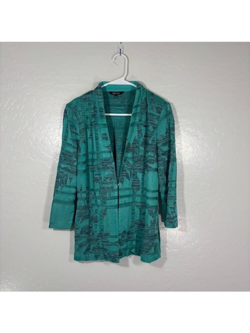 Misook Cardigan Jacket Womens Small Acylic Clasp Sweater Blue